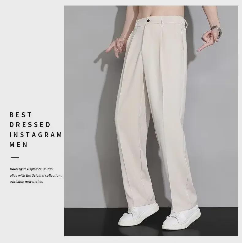 2024 Sommer Herren Eisseide Anti-Falten Gerade Hose: Lässig & Bügelfrei