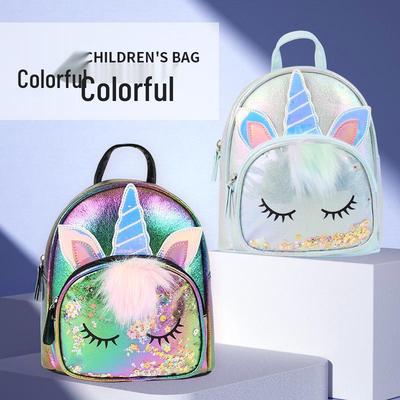 Big Tail Cat Sequin Unicorn Plush Backpack for Girls