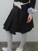 Gijun Pleated Wrap Skirt Black