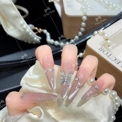 K2027 3D Butterfly Design Elegant Handmade Wearable Nails