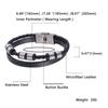 Fine Stainless Steel Jewelry Multi-Layered Men's Black Leather Charm Bracelet HipHop Rock Bangles Christmas Gift