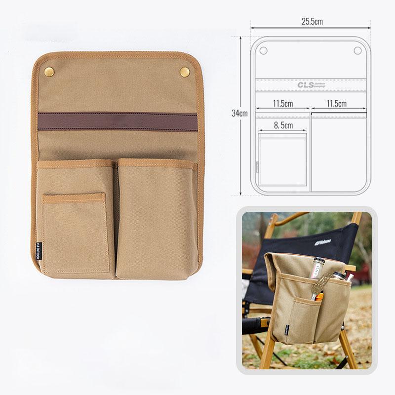 

Складное походное кресло Карман Сумка для хранения рыболовных снастей Водоотталкивающая ткань Оксфорд Органайзер с несколькими карманами Аксессуар для улицы хаки