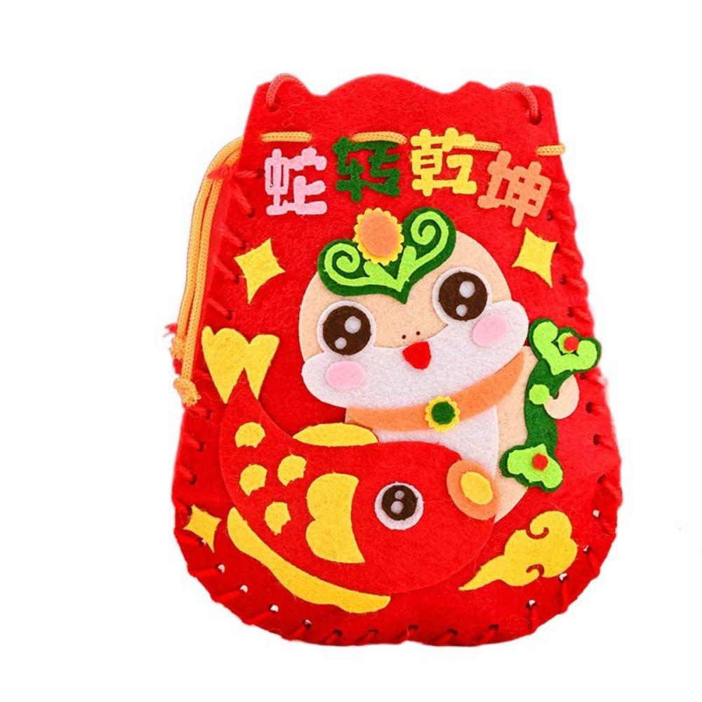 Traditional Snake Pattern Hnadbag Non-woven Fabric New Year Blessing Bag  New Year
