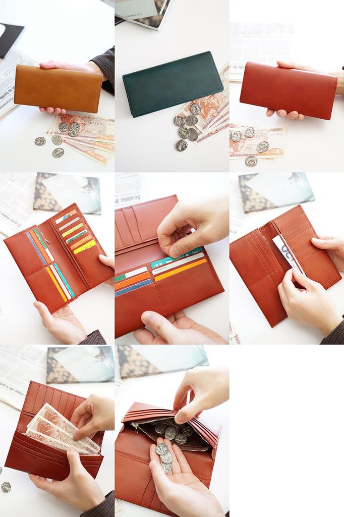 Ergopoc Echtes Leder Lange Geldbörse, Mitternachtsblau, HG-06-SLG-L-MB