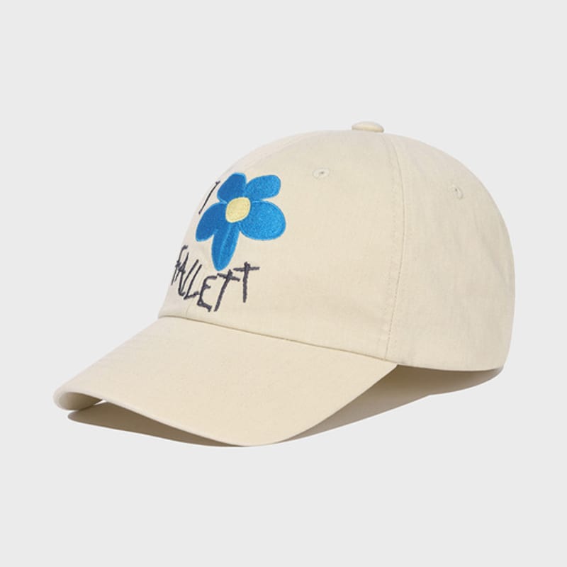 

FALLETT Drawing Flower Ball Cap Ivory F