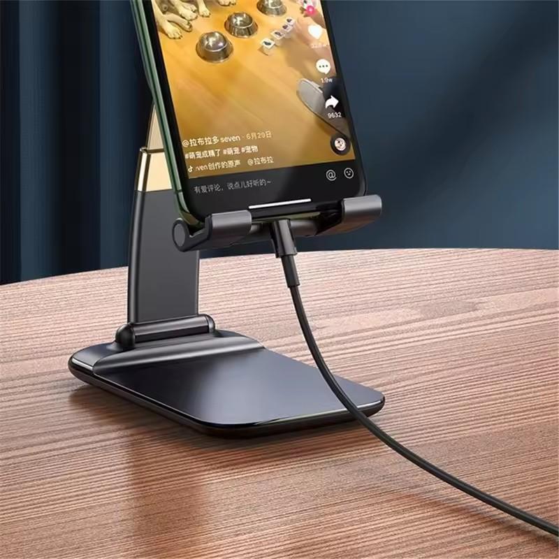 Foldable ABS Desktop Mobile Phone Stand for iPad iPhone 16 Smartphone Support Tablet Desk Cell Phone Universal Holder Bracket