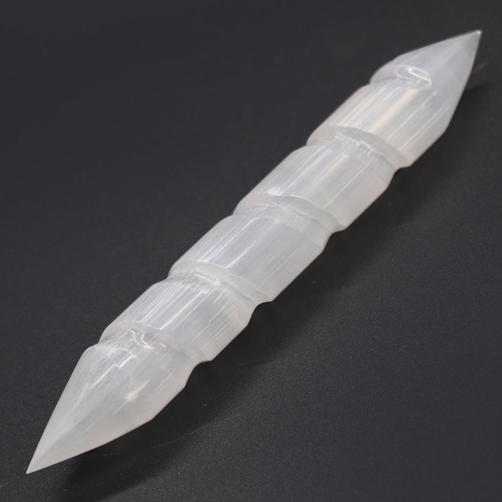 Selenite Wand Double Terminated Spiral 16 cm
