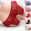 Bragas sexis de talla grande para mujer, Tanga de encaje con archivo abierto, pantalones, calzoncillos de malla transparente, bragas eróticas, XL-XXXXL de Cosplay