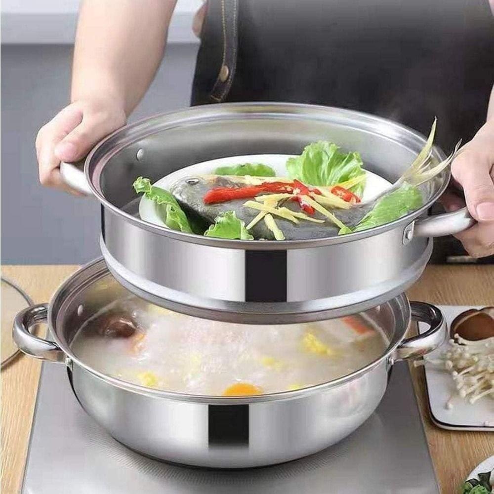 Fish/Soup/Hot Pot Steaming Cookware Tempered Glass Lid Double Boilers Dumpling