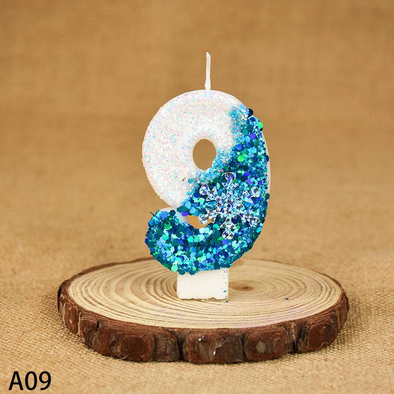 1 buc fulg de zăpadă temă număr 0-9 lumânare tort decor printesa ziua de naștere tort toppers nuntă petrecere tort decorare Crăciun consumabile