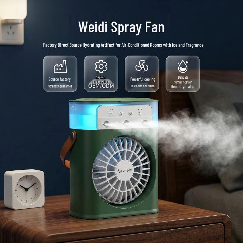 USB Desktop Silent Fan and Humidifier with Aromatherapy Capability