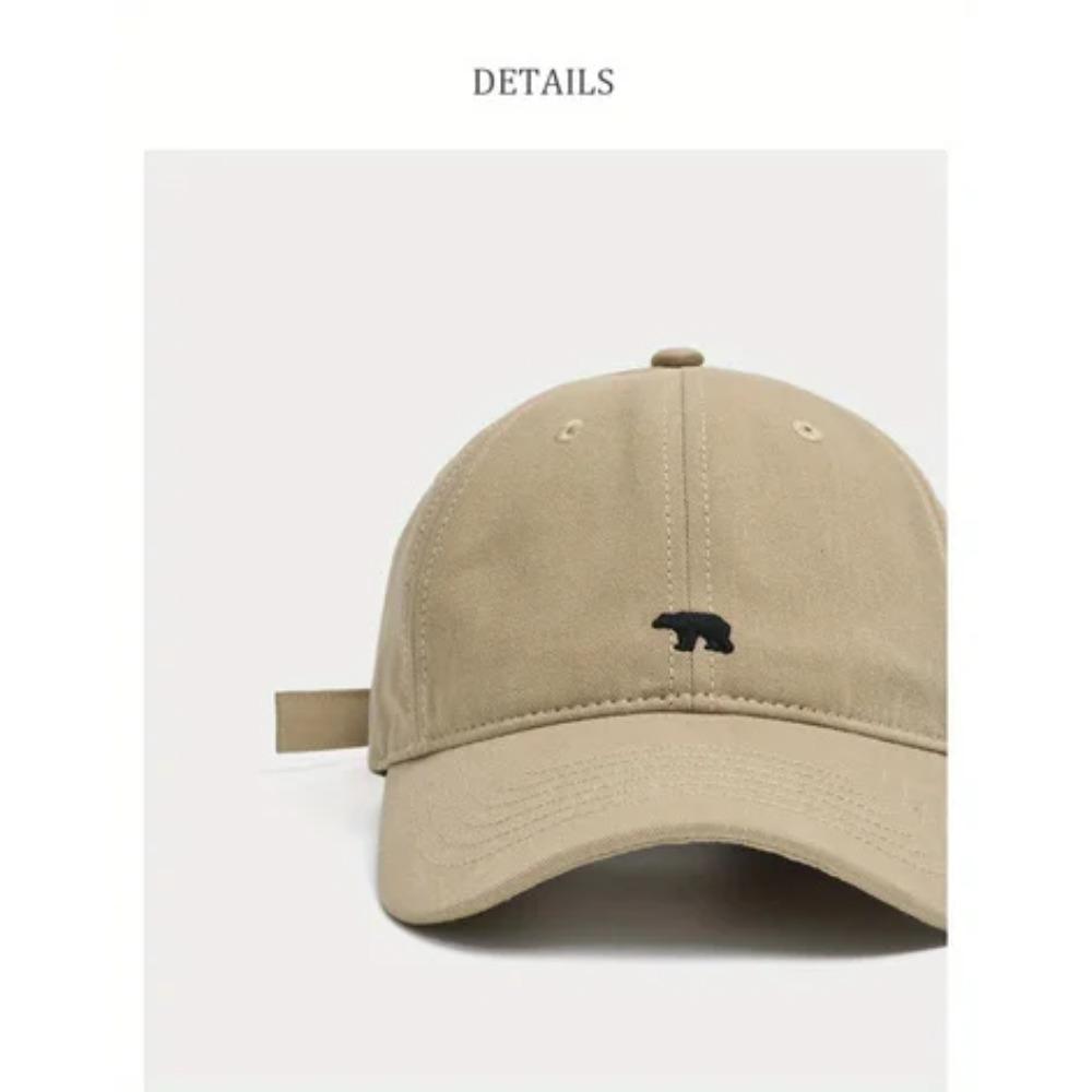 Stilvolle Baseballkappe mit Bärenstickerei Sonnenschutz Atmungsaktiv Verstellbar Ideale Freizeitkappe Männer Frauen Unisex Baseballkappe