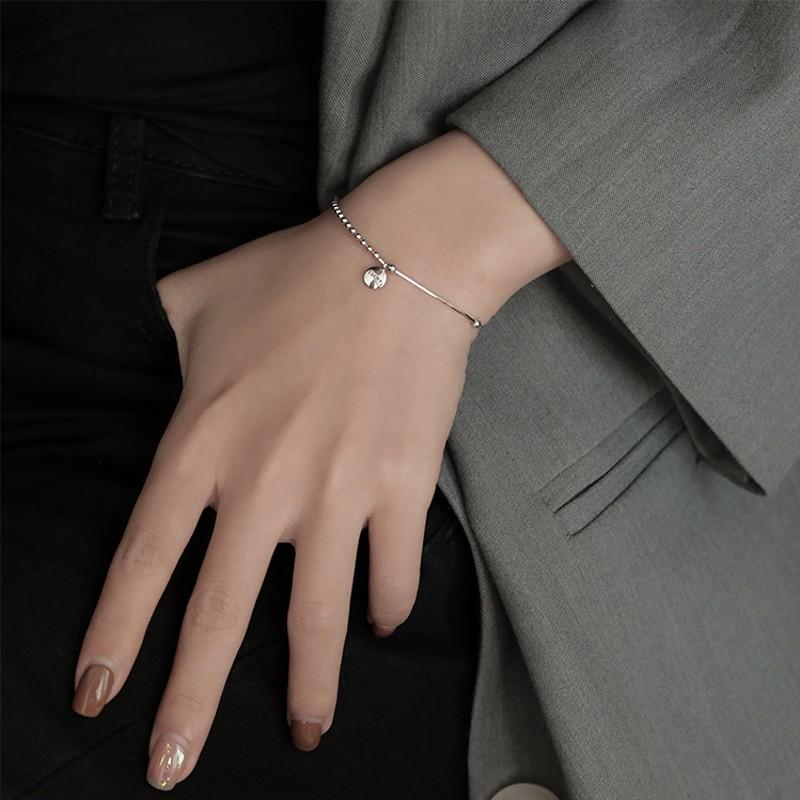 925 Sterling Silver Beads Bracelet & Bangle Adjustable Lucky Bracelet Women Fine Jewelry Accessories
