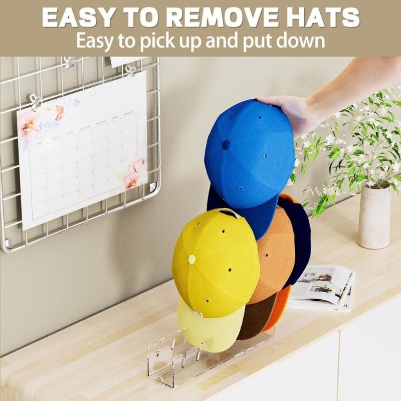 Hat Stand for Baseball Caps Acrylic Hat Organizers Hat Display Rack for Bedroom Closet Dresser Office Home Decorations