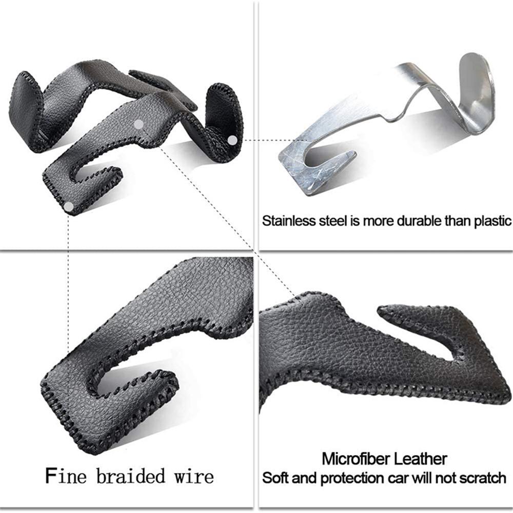 1pcs Storage Holder For Car Headrest Hooks Hanging Purses Auto Fastener Back Seat Organizer PU Leather Rear Rack