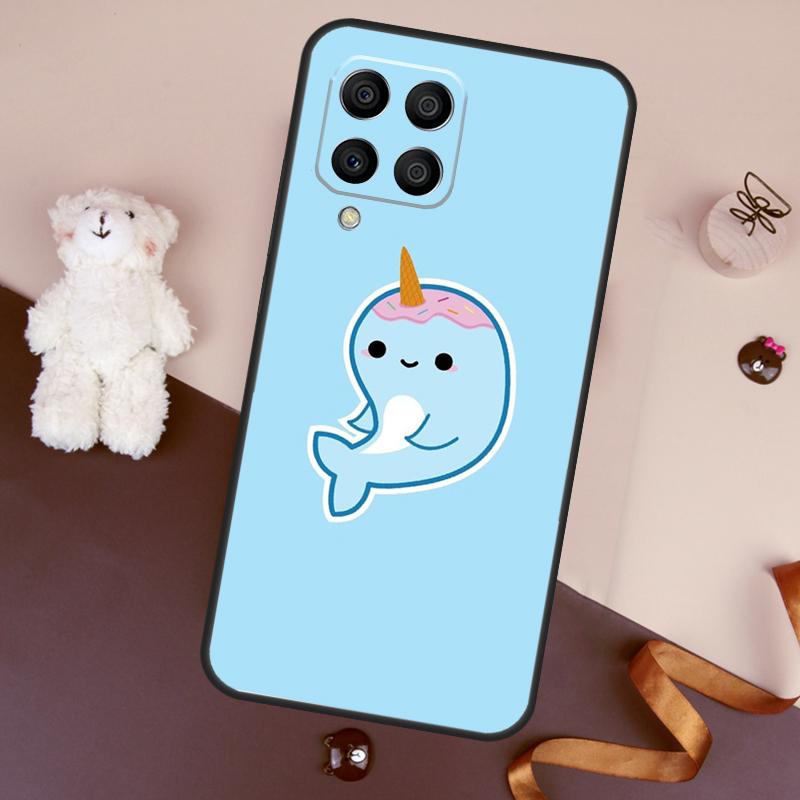 Cute Sea Narwhal Quotes Case For Samsung Galaxy M13 M54 M34 M14 M56 M36 M16 M31 M11 M53 M12 M32 M52 M35 M55 M15 M06