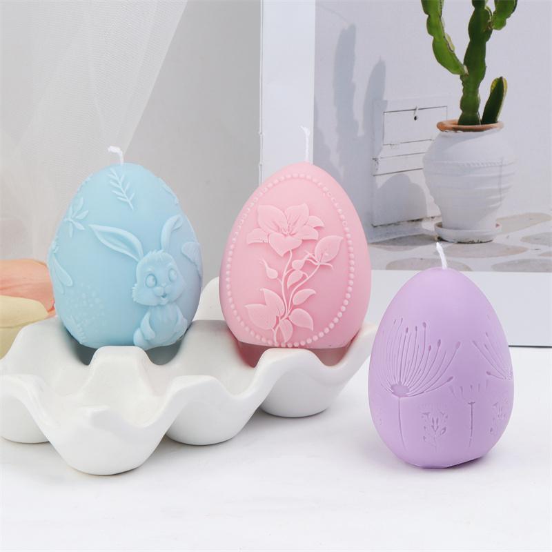 Easter Bunny Butterfly Egg Silicone Candle Mold DIY Floral Egg Plaster Mould Dandelion Clock Leaf Handmade Soap Home Decor Gift