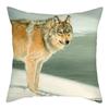 Wild Animals Printed Cushion Cover Wolf King Photo Pillow Covers for Home Sofa Decorative Throw  Cases