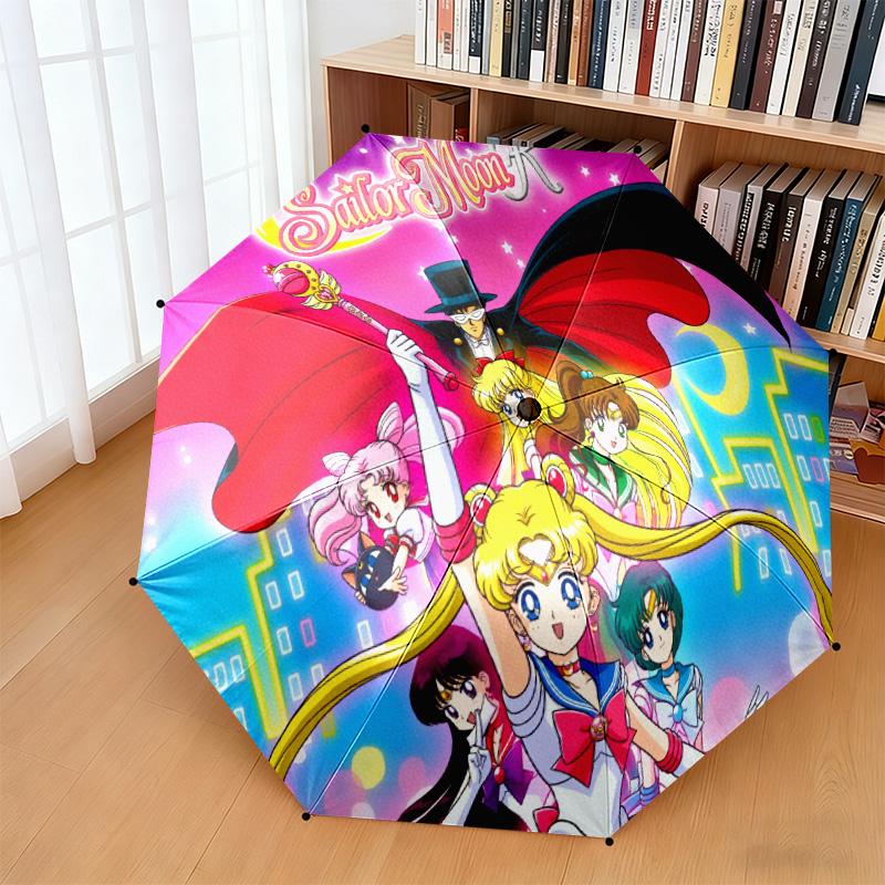 Japanese style Cute cartoon theme Sailor Moon Tsukino Usagi cartoon Umbrella Portable Home Essential Travel Outdoor Iron Multi functional Umbrella B1
