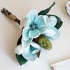 1 Bunch 3 Heads Artificial Magnolia Flower Magnolia Bouquet Foam with Leaves Arrangement for Home Living Room Wedding Bedroom Floor Vase Decoration