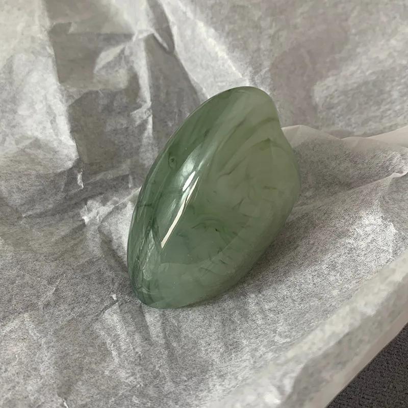 Oregelbundna Breda Stora Klumpiga Ringar för Kvinnor Vintage Akrylharts Höst Vinter Geometriska Stapelbara Finger Smycken