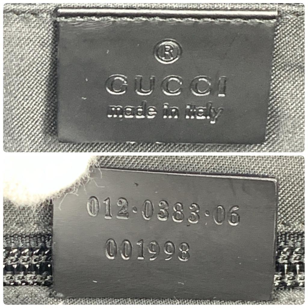 GUCCI GG Pattern Boston Bag Handbag Nylon Leather Interior Pocket Black A4 Size Men's 012 0383
