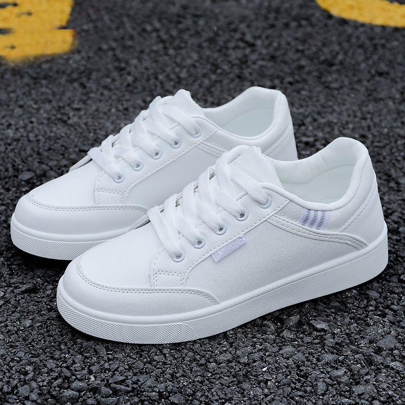 

Women s Soft Leather White Sneakers - 2025 Versatile Casual Shoes for Spring, Summer, and Autumn Size 39