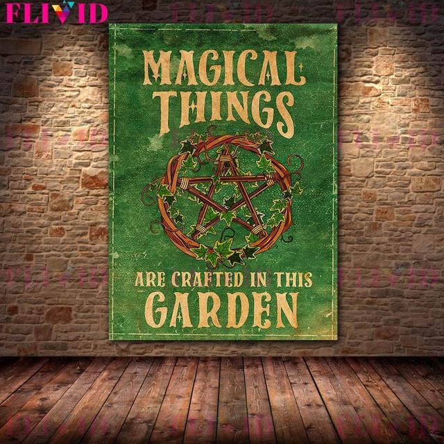 Plant Witches and Soul Witches Vintage Wall Art Canvas Painting Wizardry Garden Gifts Vintage Posters and Printing