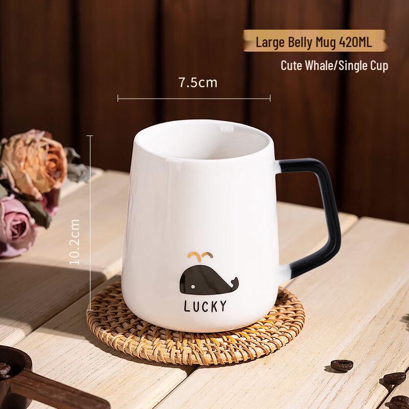 Ceramic Mug with Lid and Spoon