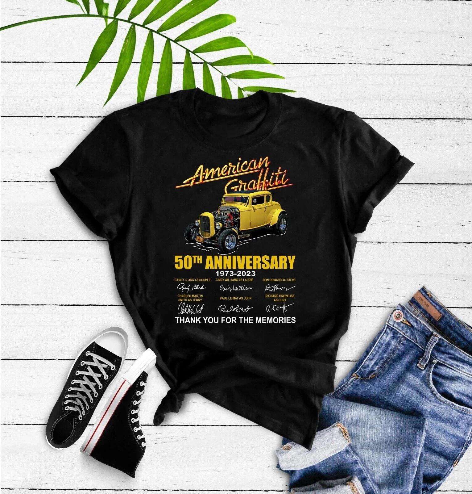 Men s and Women s T-shirts American Graffiti 50Th Anniversary 1973 2023 Signature T Shirt XS