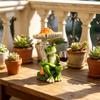 Mushroom Red Wine Glass Frog Decor Cute Funny Artistic Desk Sculpture Frog Decorations For Garden Outdoor Desk Yard Office Home