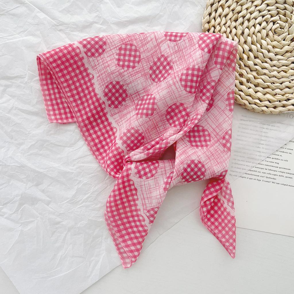 Japanese cotton and linen square scarf headscarf women's summer new versatile color small scarf fresh decoration light small scarf