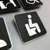 Black Toilet Sign Plate Acrylic  Wash RestrRoom Door Wall Label Sticker Wc Holder Signage Board Art Hotel Bathroom Decor