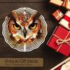 3D Owl Mandala Wind Chime Rotating Metal Art Decor for Garden Patio Yard Outdoor Home Decoration