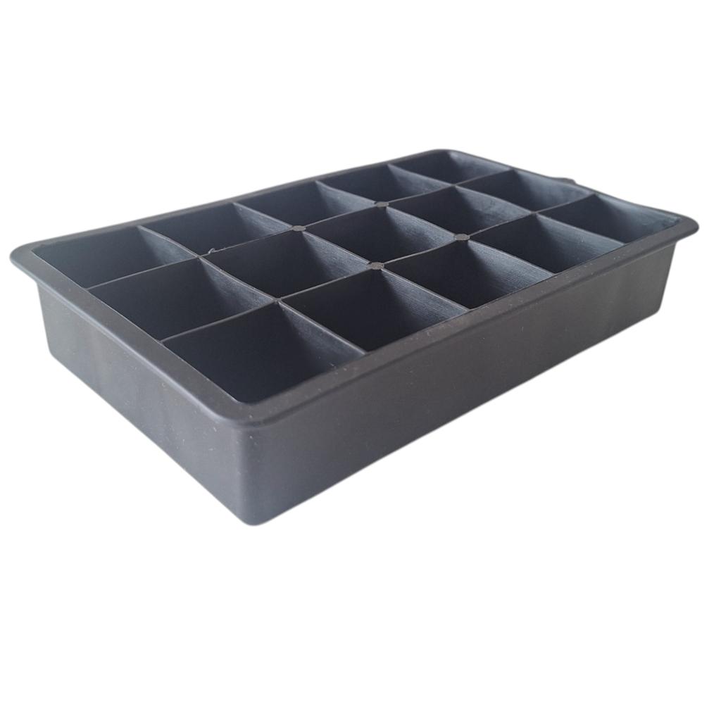 Xl Ice Mold Silicone Cube Maker Container For 15 Ice Cubes 3.3 Cm