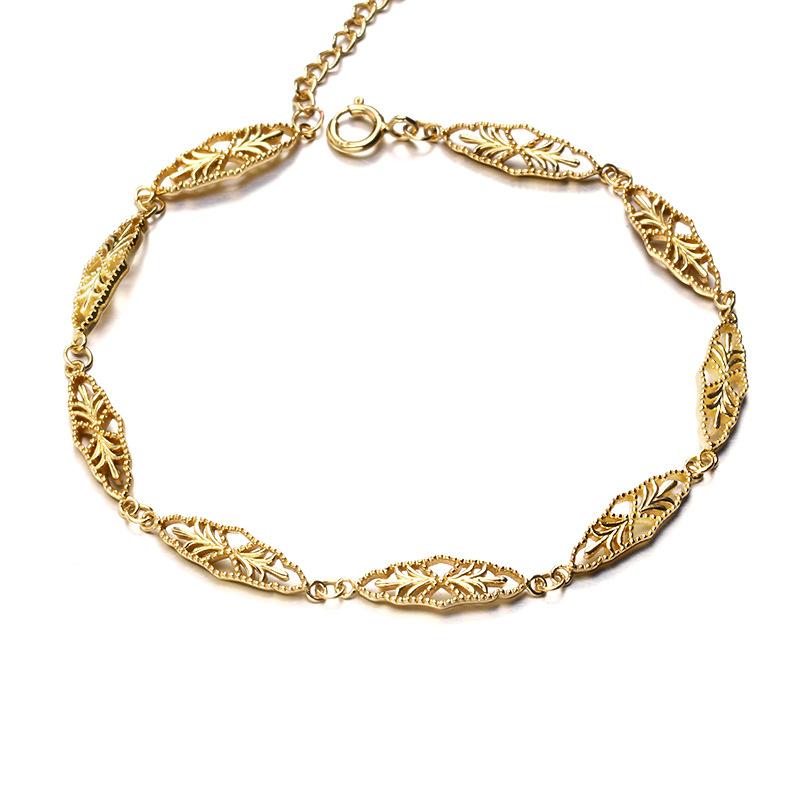 Retro Diamond Hollow Pattern S925 Sterling Silver Bracelet for Women