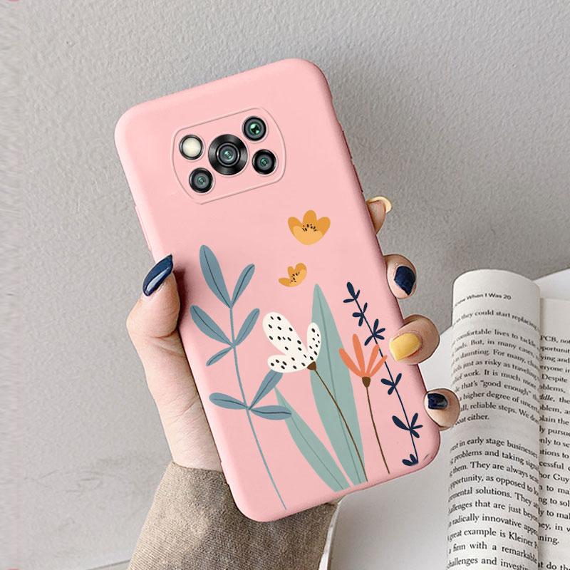 Case For Poco X3 Pro Pocox3 X 3 NFC Cute Heart Flower Back Cover Soft Silicone Matte Protective Funda For Xiaomi Poco X3 Pro Bag
