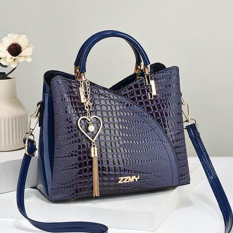 New Listing Women's Bag Atmospheric Texture Mother Bag Handbag Crocodile Leather Pattern Shoulder Bag