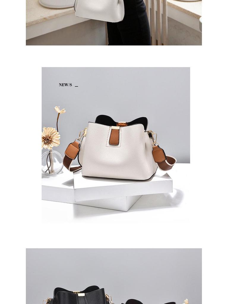 Women's Mini Bucket Bag: Lychee Pattern, Color Block Shoulder Crossbody Bag (2025 Trend)