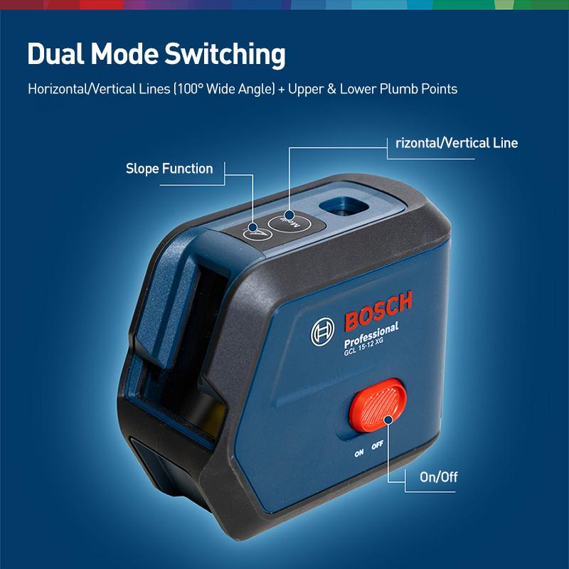 Bosch Laser Level GCL 15-12 XG Combination Dot and Line Green Beam Laser Level