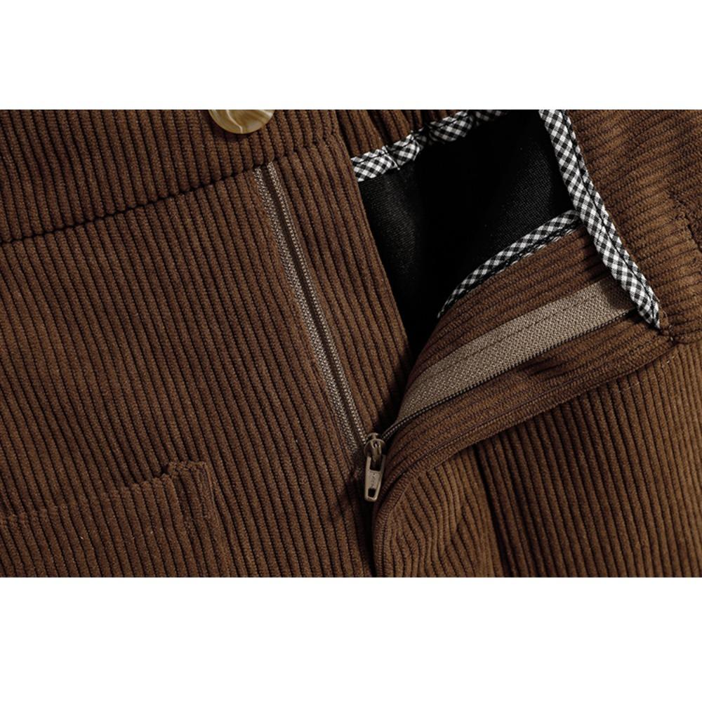 DIMANAF Plus Size 2025 New Winter Women Skirts Corduroy Loose Casual Elastic Waist Fashion Lady Thick Short