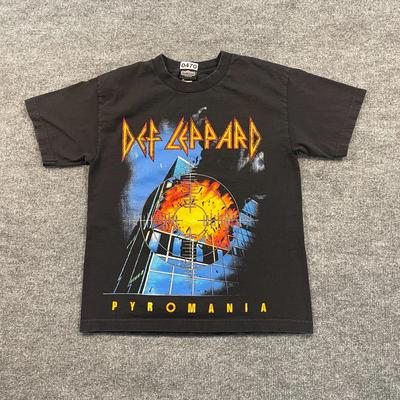 Vintage 90er Winterland Def-Leppard Pyromania Bandshirt XS 18x23 Schwarz
