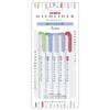 מרקר Zebra Mildliner דו-צדדי, סט 5 צבעים, צבעים קרירים ומעודנים, WKT7-5C-NC-N