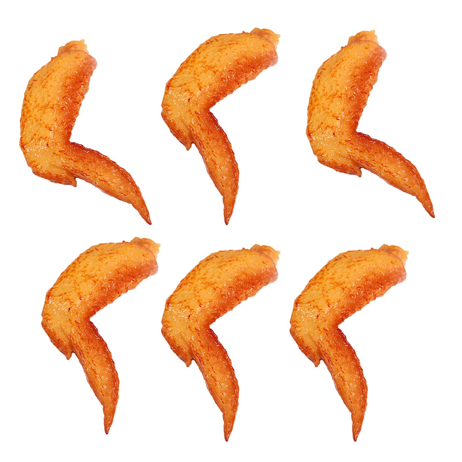 

Упаковка из 6 реалистичных моделей куриных крылышек-гриль в стиле Орлеан, имитация куриных крылышек из ПВХ, украшение для декора вечеринки