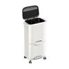 Tiered Kitchen Waste Bin with Pullout Drawer OdorReducing Rolling TwopartCompartment Trash Can