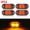 2/4Pcs Led Side Marker Lights 12v 24v Trailer Trucks Car Warning Lamp Clearance Signal Strobe Light Waterproof Oval Amber Lamp