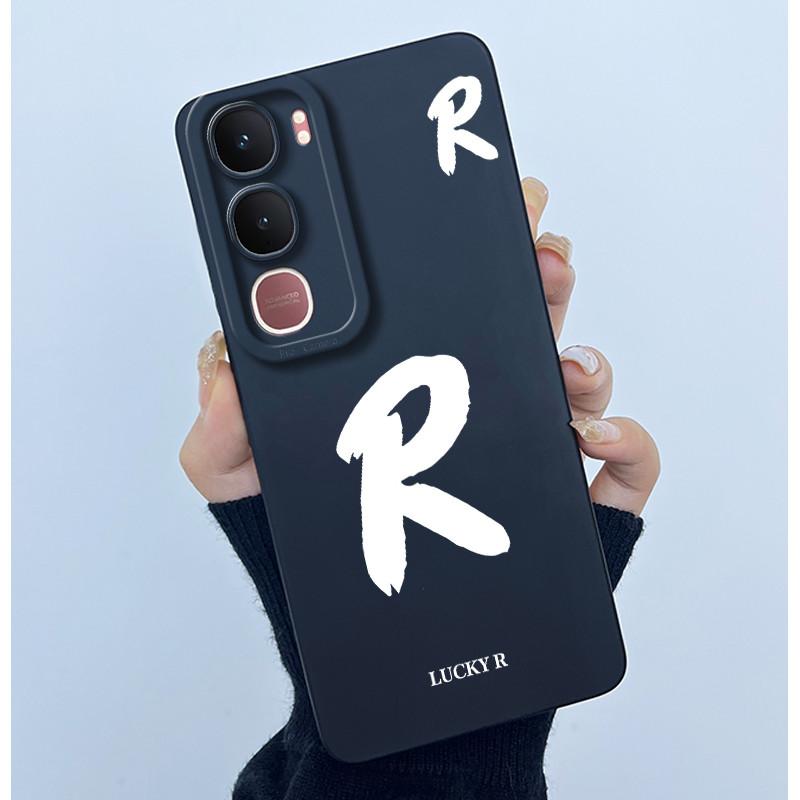 For Vivo Y21d Case Cover Lucky Initial Letter Silicone Soft Matte Phone Bumper for Vivo Y21d Y 21d VivoY21d 4G 5G 2025 Casing
