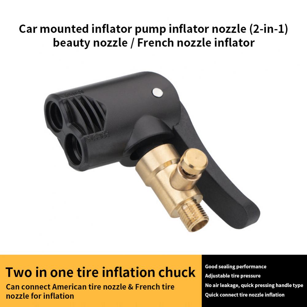 2w1 Końcówka do pompki samochodowej z klipsem do spuszczania powietrza Samochodowa Motocyklowa Głowica powietrzna Iator Iator Adapter do pompy nadmuchiwanej Złącze gwintowane