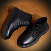 Men Ankle Boots High Quality Winter Boots Men Genuine Leather Casual Shoes Vintage Male Comfortable Shoe Warm Snow Sock Boot Man