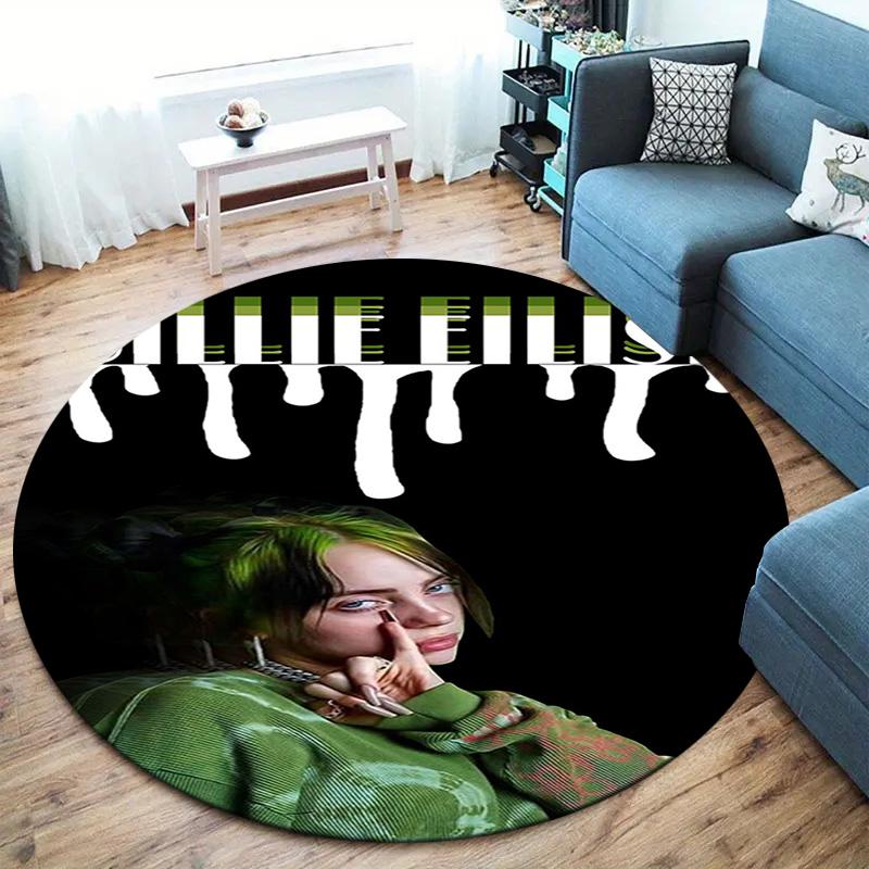 Billie Eilish Round Area Rug,Carpet Rug for Living Room Bedroom Sofa Playroom Decor,Non-slip Floor Mat
